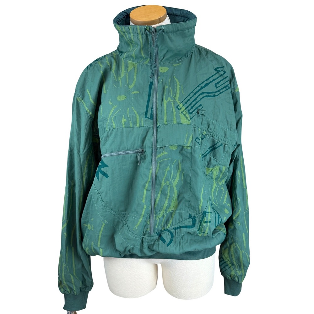 Vintage 90s MATINBLEU Nylon Windbreaker NWT|M|Teal Water Repellent Jacket France